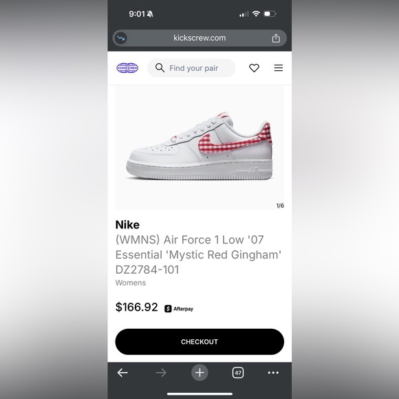 Air Force 1 Low '07 Essential 'Mystic Red Gingham' - Picture 8 of 9